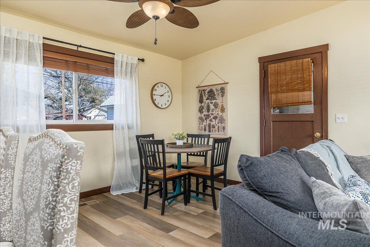 1910 Lemhi Street Boise, ID 83705 - Photo 5 of 41 Dining room with light wood-style flooring and a ceiling fan