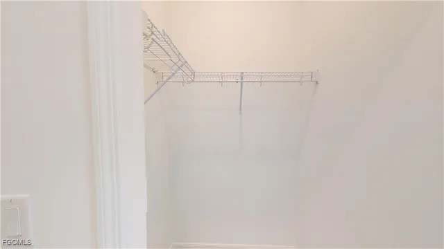 a view of small space with racks on the wall