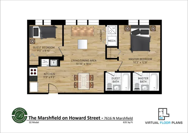 $1,938 | 7616 North Marshfield Avenue, Unit 302, Chicago, IL 60626