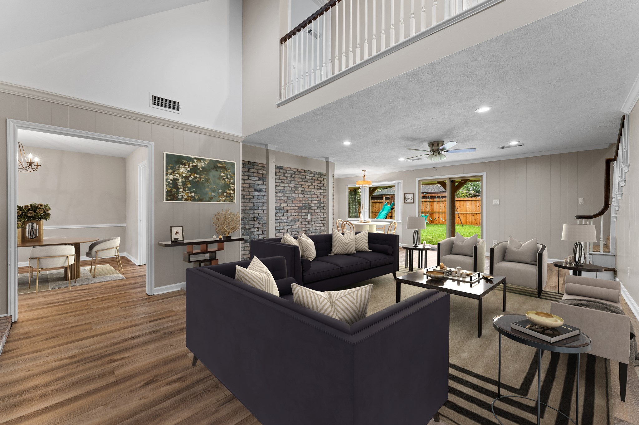 9407 Brooding Oak Circle Houston, TX 77096 - Photo 6 of 43 a living room with furniture and wooden floor