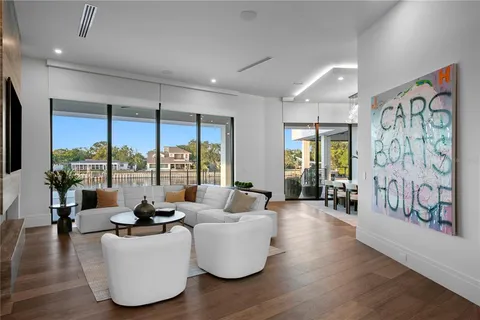 a living room with furniture fireplace and a flat screen tv