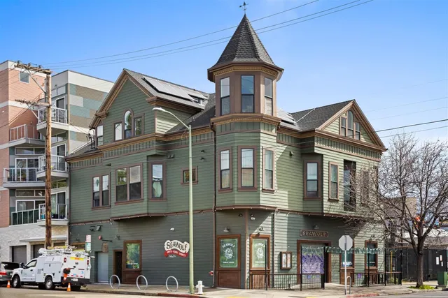 a front view of a building