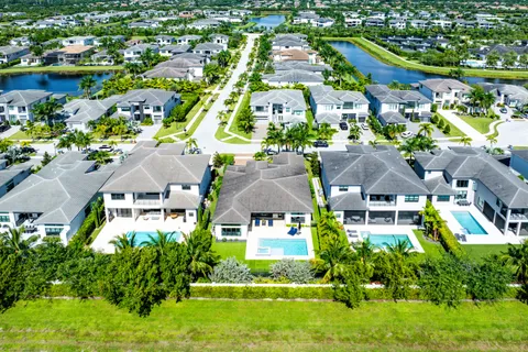 an aerial view of a house
