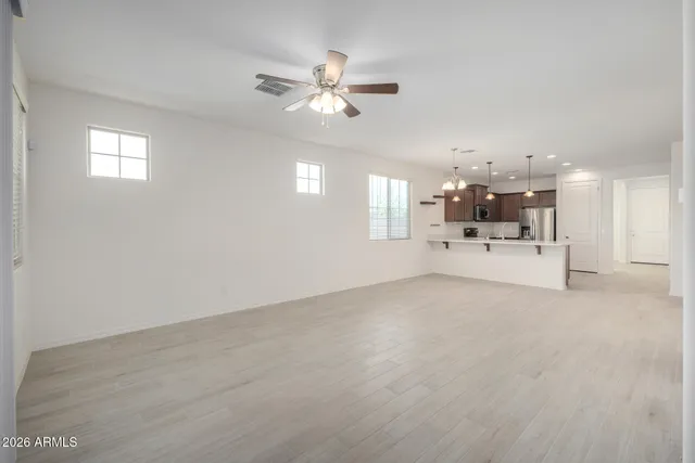 a view of an empty walk in closet
