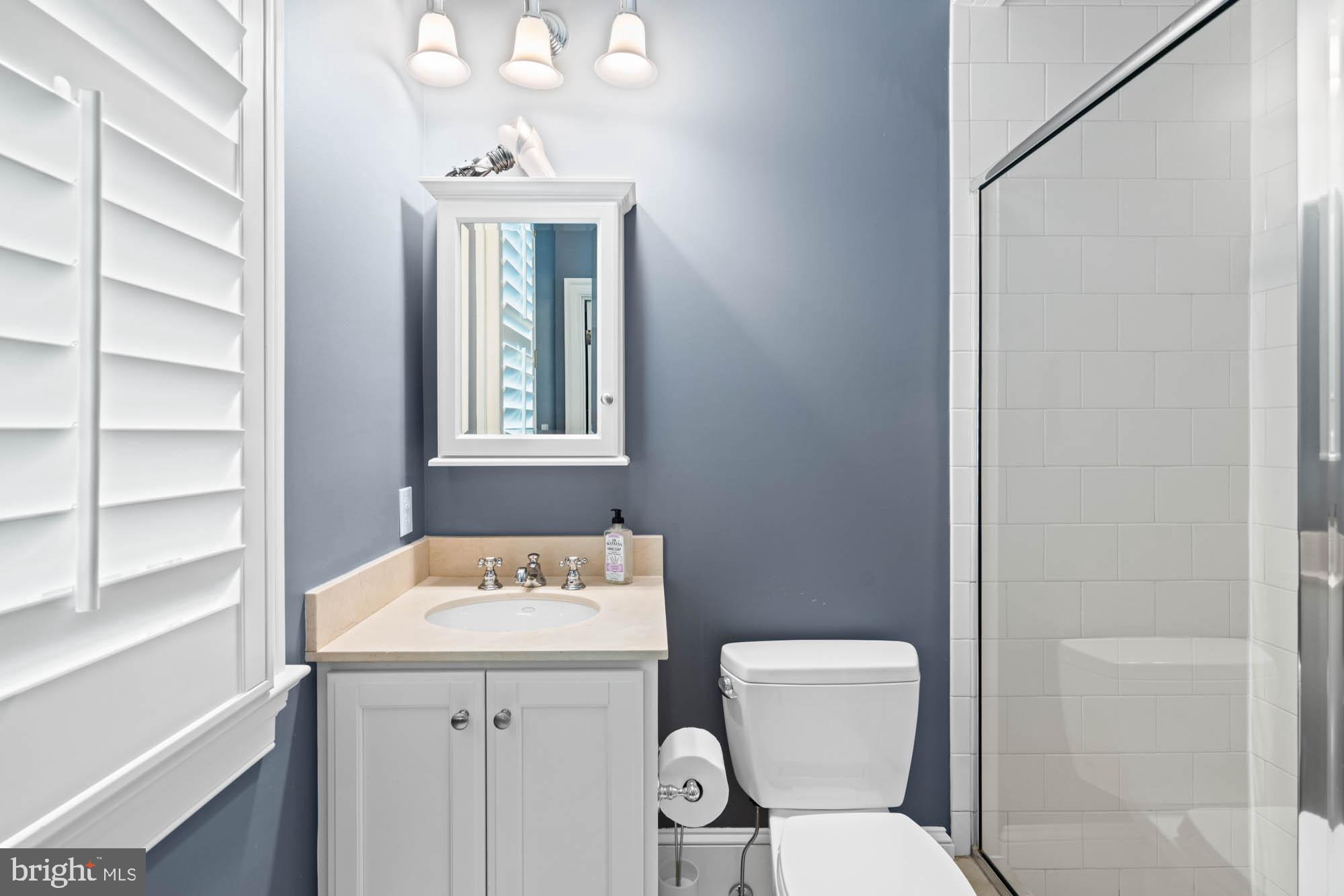 2215 King Place Northwest Washington, DC 20007 - Photo 31 of 58 a bathroom with a toilet sink and mirror