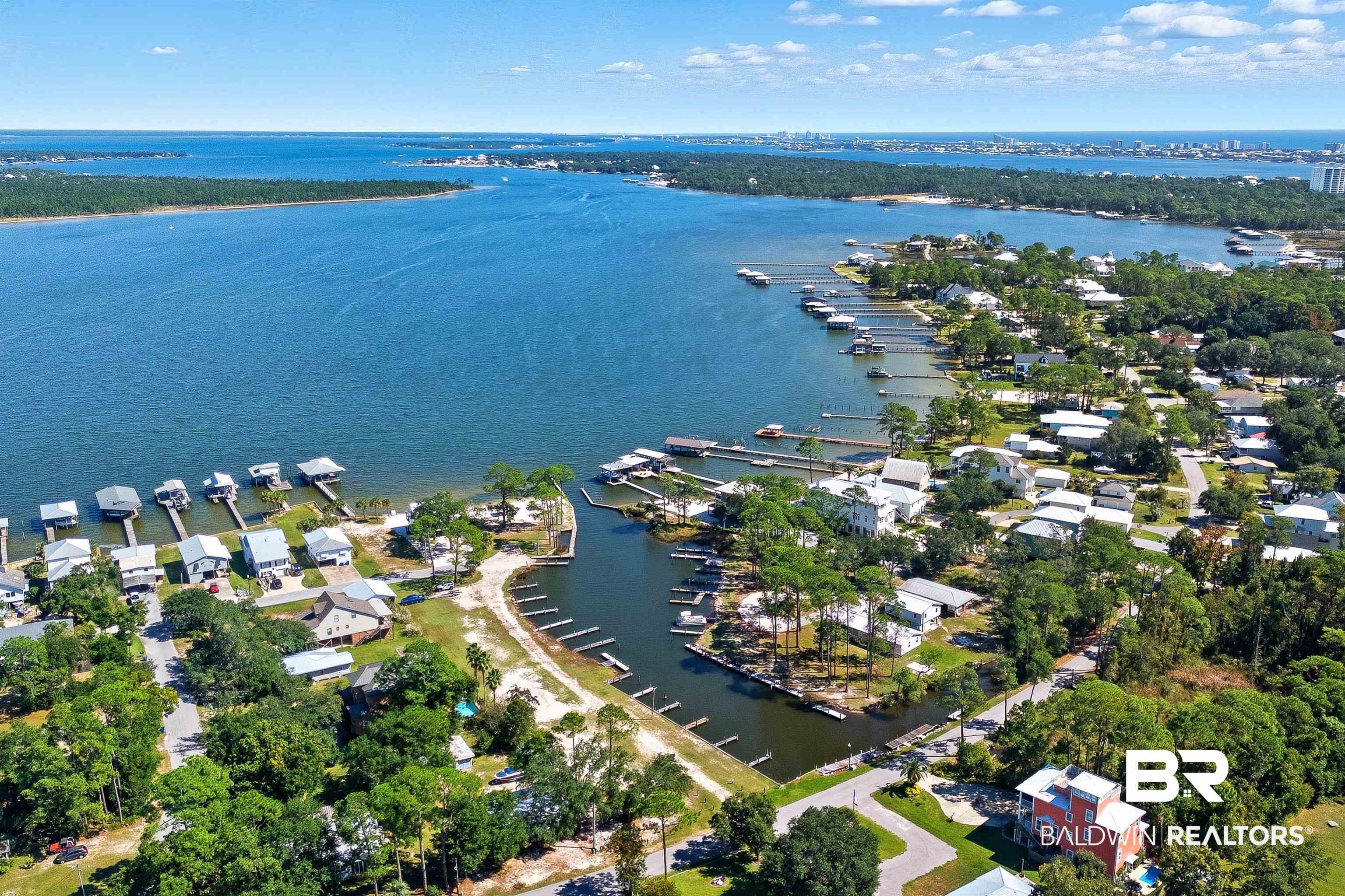 5310 Pine Road Orange Beach, AL 36561 - Photo 29 of 46 Aerial view of property's location featuring nearby suburban area and a nearby body of water