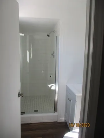 a bathroom with a shower