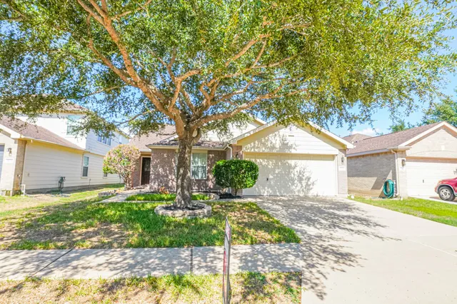 a view of a house with a yard and tree s
