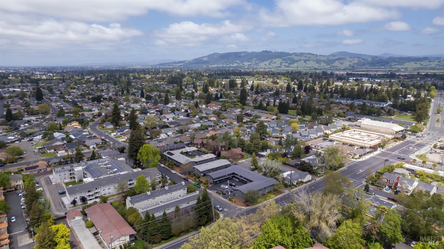 8020 Beverly Drive Rohnert Park, CA 94928 - Photo 16 of 35 an aerial view of a city with lots of residential buildings