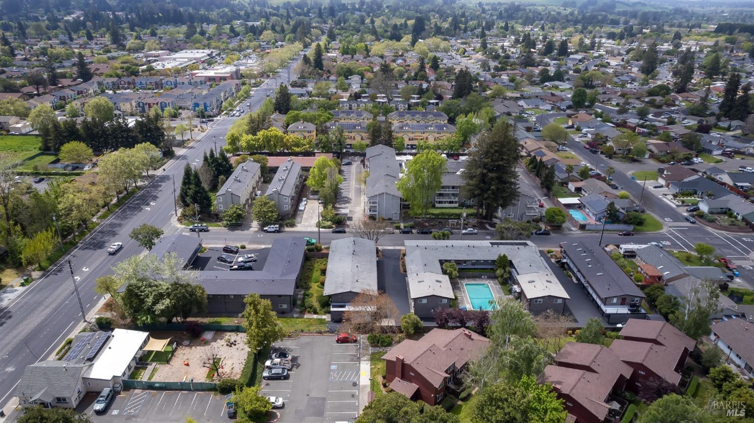 8020 Beverly Drive Rohnert Park, CA 94928 - Photo 18 of 35 an aerial view of residential houses with outdoor space
