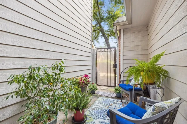 a potted plant sitting in front of a door