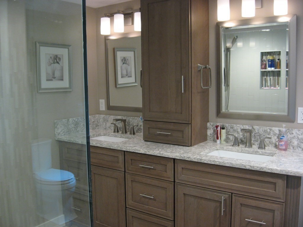 2 Fieldcrest Road Sturbridge, MA 01566 - Photo 27 of 39 a bathroom with a granite countertop sink vanity mirror and toilet