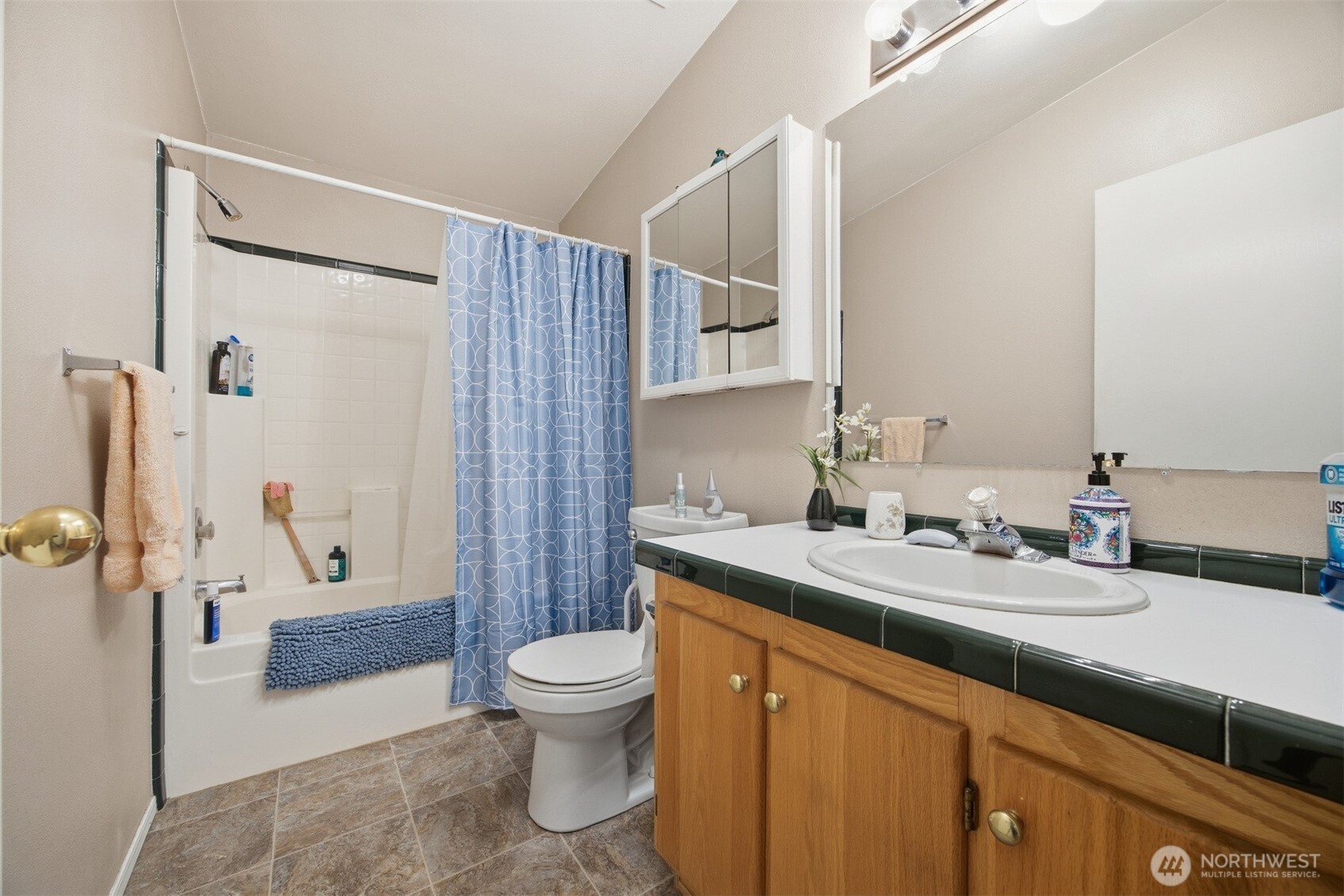 380 East Pole Road, Unit 6 Lynden, WA 98264 - Photo 30 of 40 a bathroom with a granite countertop sink toilet and shower
