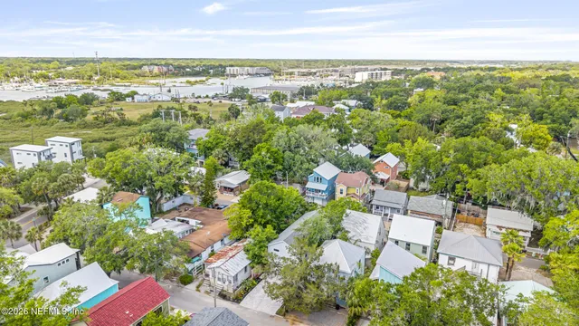 an aerial view of multiple house