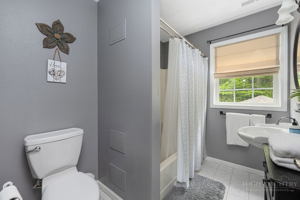 970 Vox Road Sparta, NC 28675 - Photo 35 of 50 a bathroom with a toilet a sink and a mirror