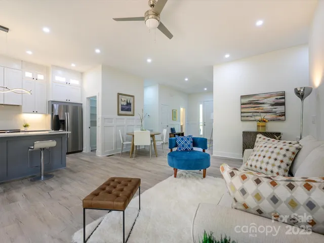 a living room with furniture and a couch