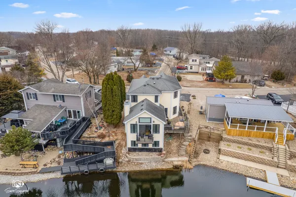 an aerial view of multiple house