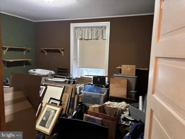 a view of workspace with wooden floor