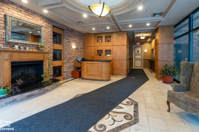 a view of a hallway with a elevator