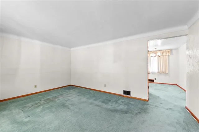 an empty room with closet