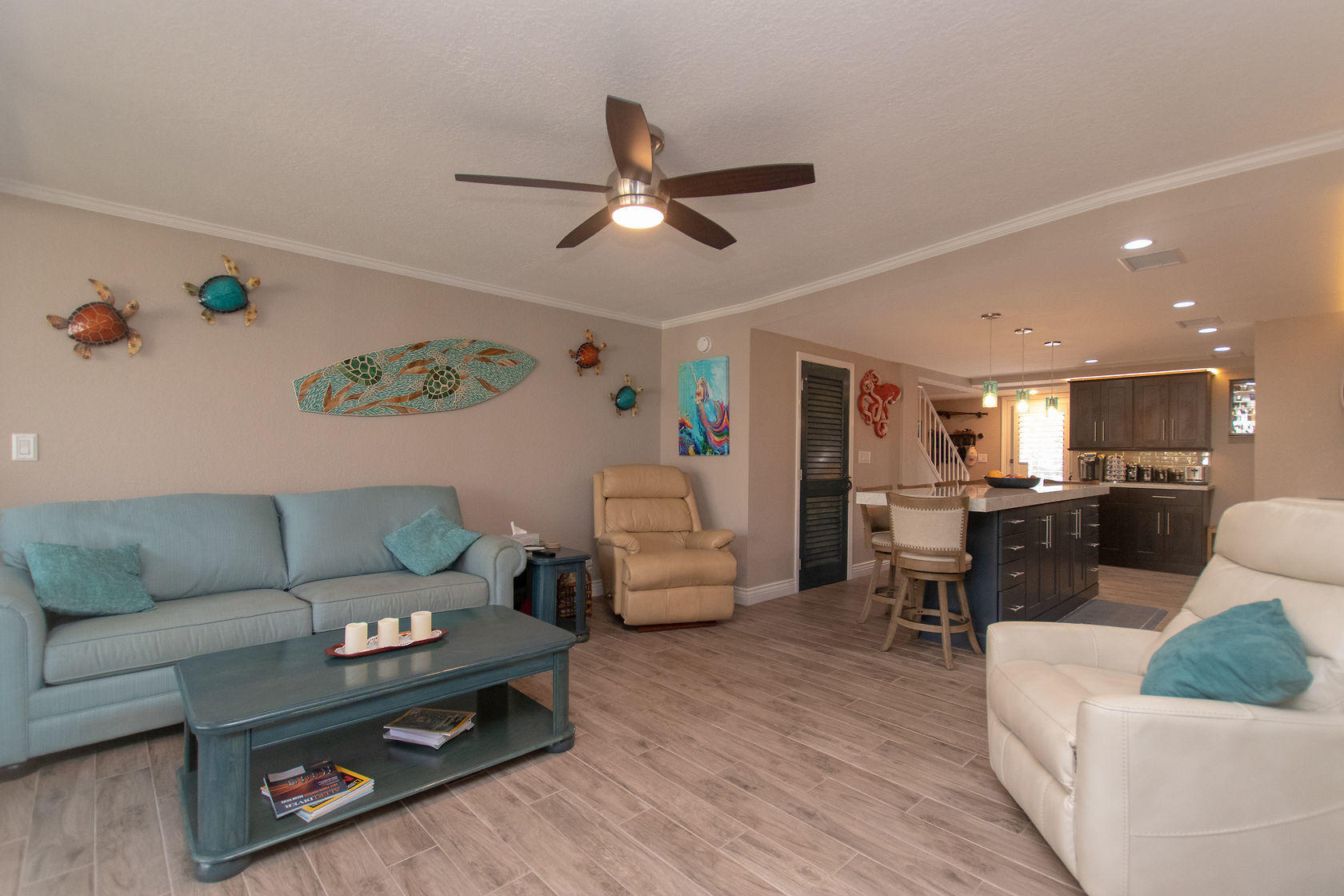 97652 Overseas Highway, Unit M11 Key Largo, FL 33037 - Photo 14 of 48 a living room with furniture and kitchen view