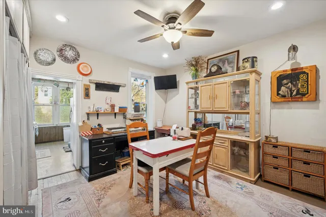 a view of kitchen and windows