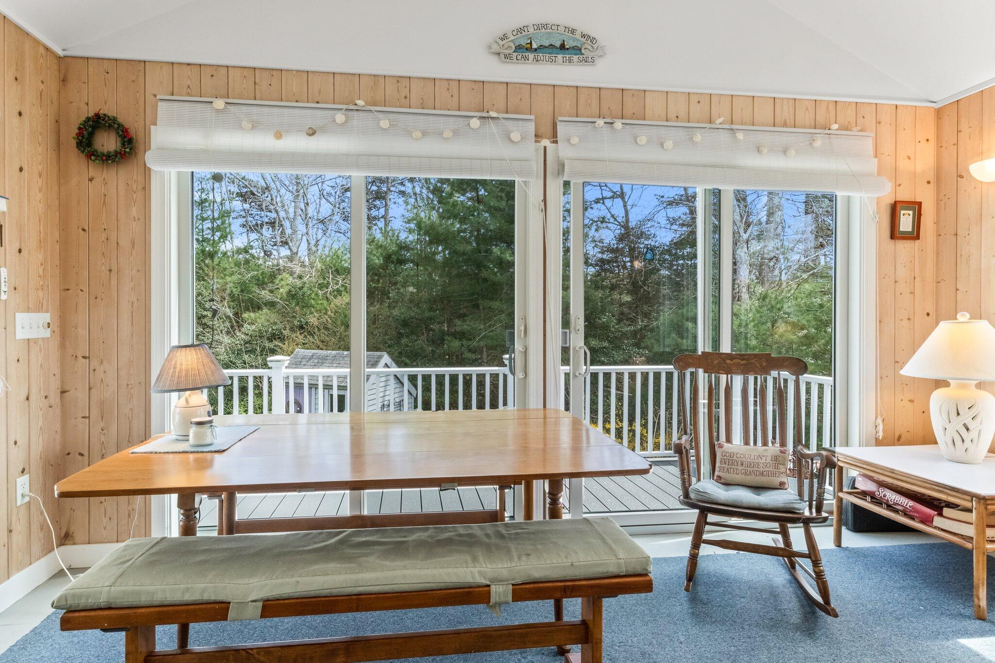 131 Seth Parker Road Centerville, MA 02632 - Photo 40 of 55 a view of a dining room with furniture window and outside view