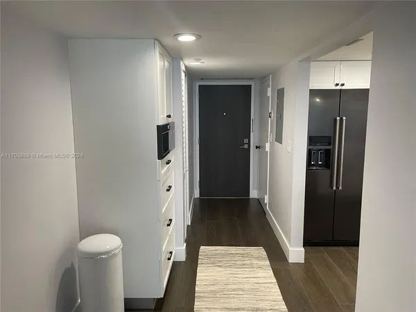 a view of a hallway with a elevator