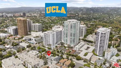 a city view with tall buildings