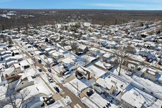 an aerial view of multiple house