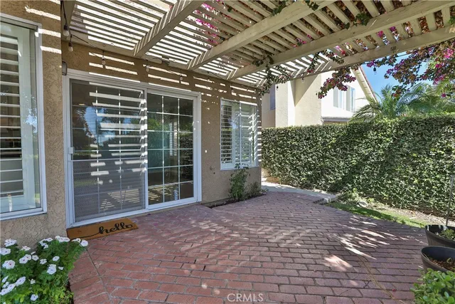 a view of a porch with furniture