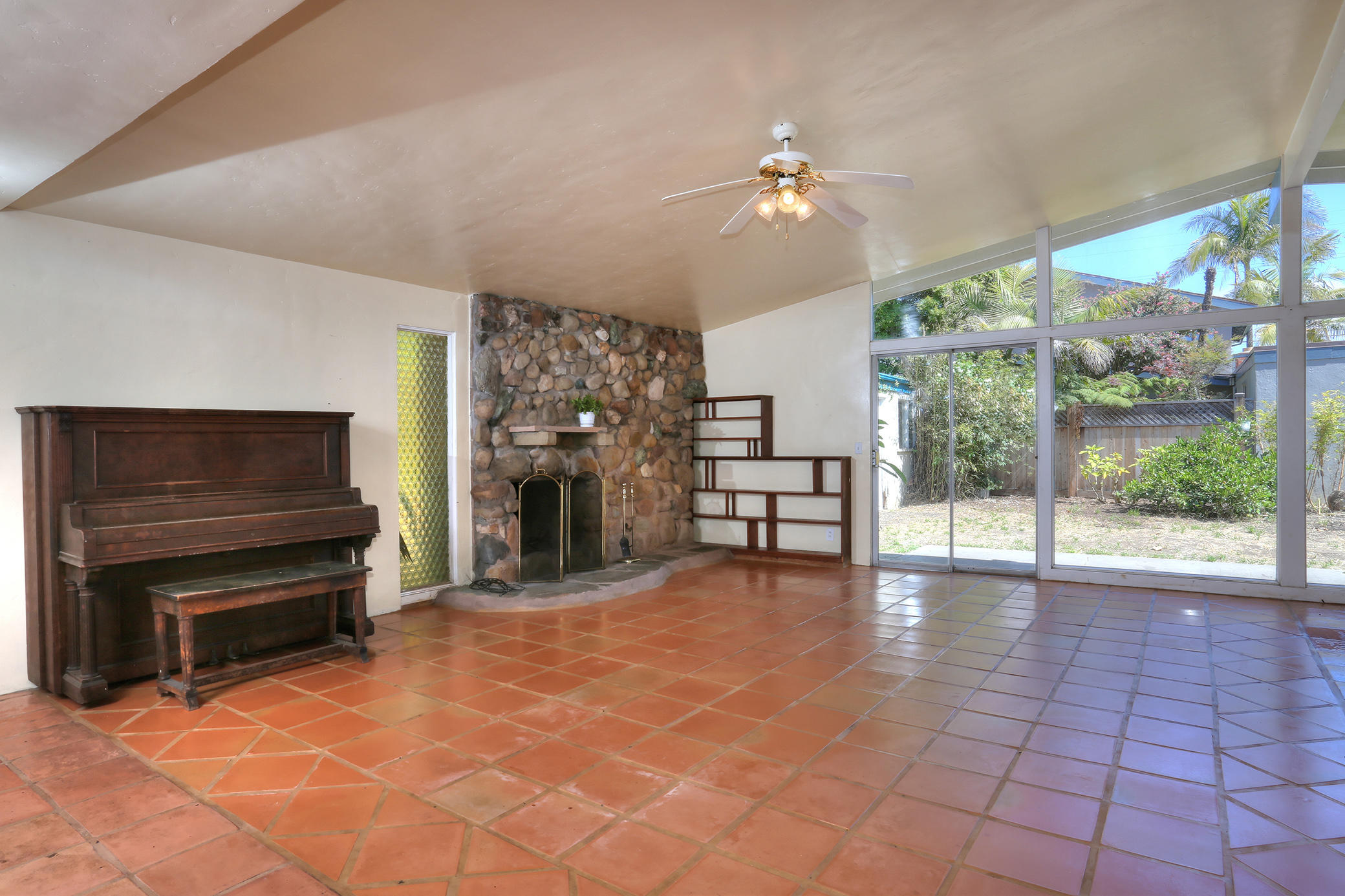 Rock fireplace