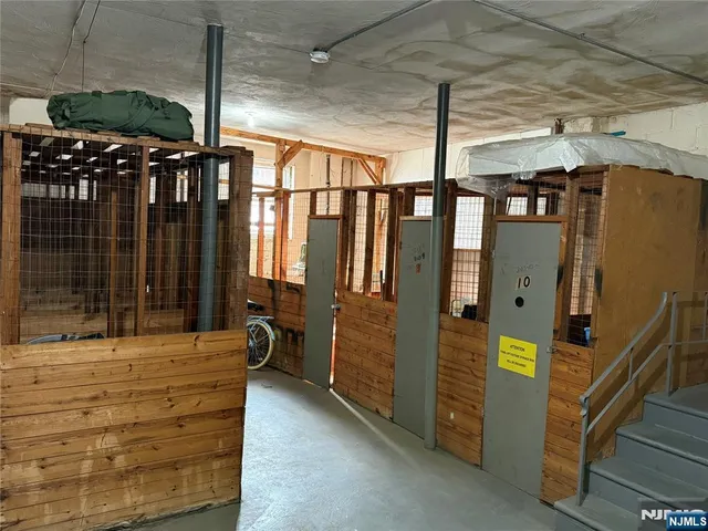 a view of a porch with a door