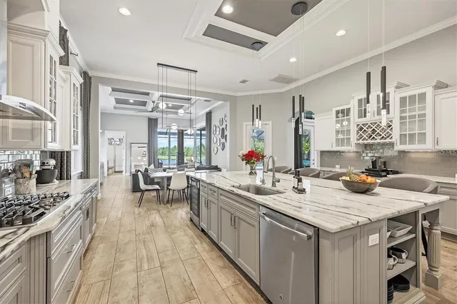 a outdoor dining space with furniture and garden view