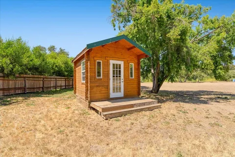 a view of backyard with tree