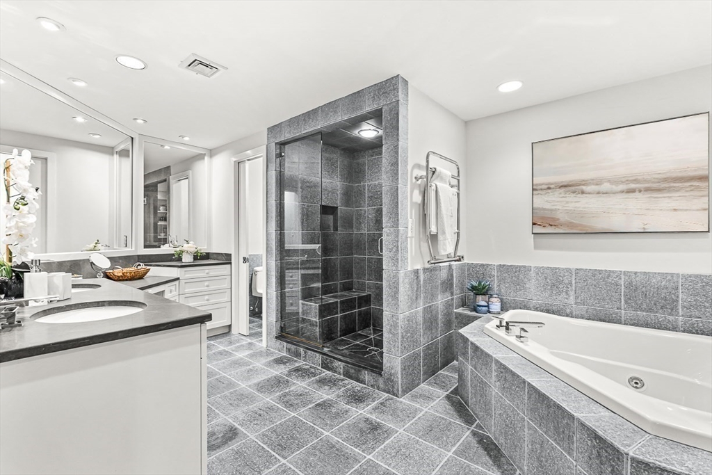 67 Algonquin Road, Unit 67 Newton, MA 02467 - Photo 28 of 38 a bathroom with a bathtub sink and mirror