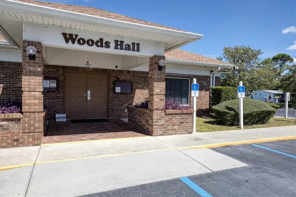 a front view of a building with entryway