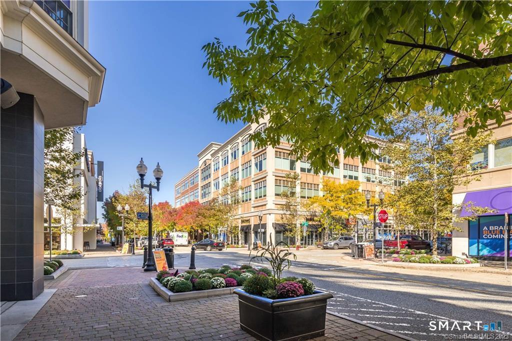 85 Memorial Road, Unit 201 West Hartford, CT 06107 - Photo 33 of 36 a city street lined with tall buildings