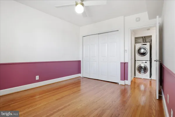 a view of a livingroom with wooden floor