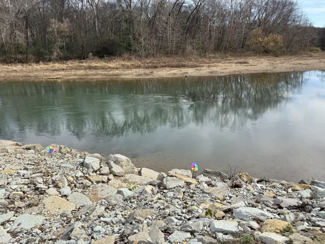 a view of a lake with a mountain