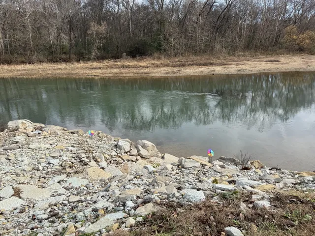 a view of a lake with a mountain
