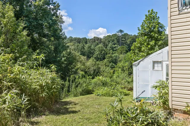 a view of a backyard