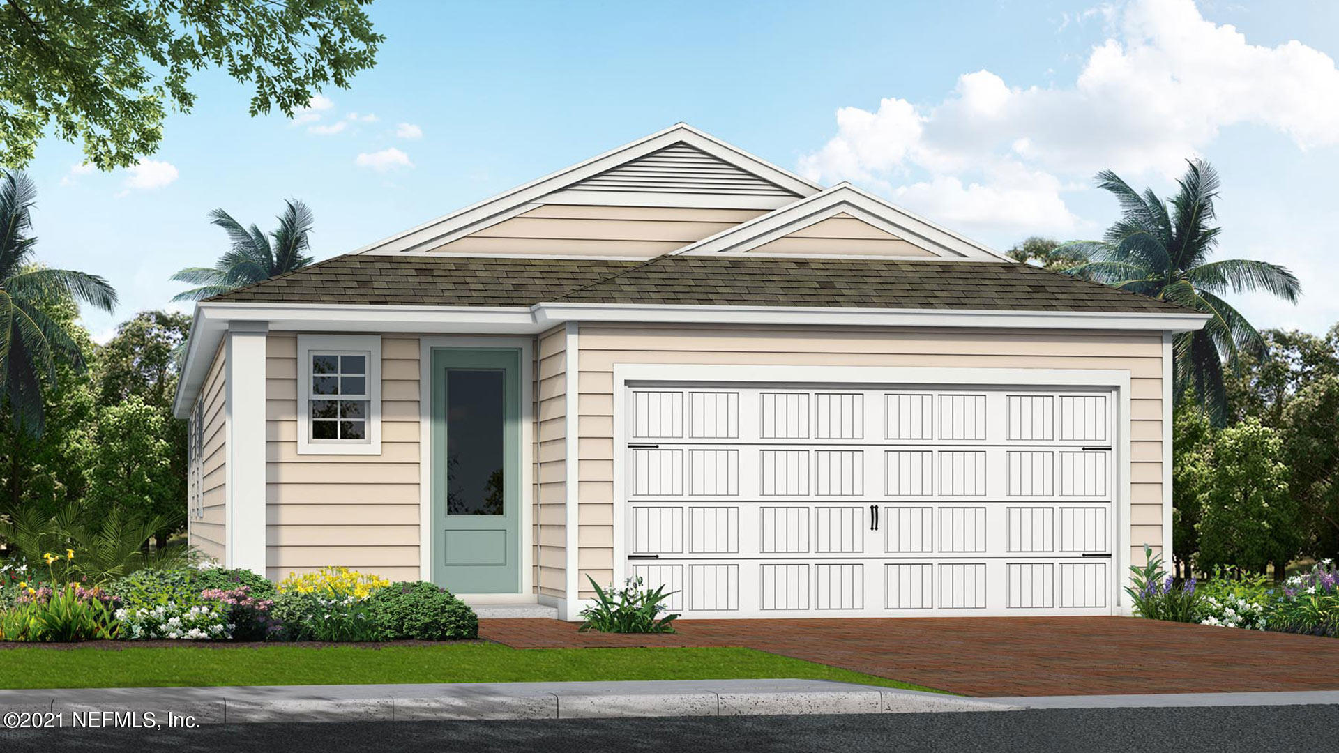 281 Thistleton Way Street St. Augustine, FL 32092 - Photo 1 of 15 a front view of a house with a garden and plants