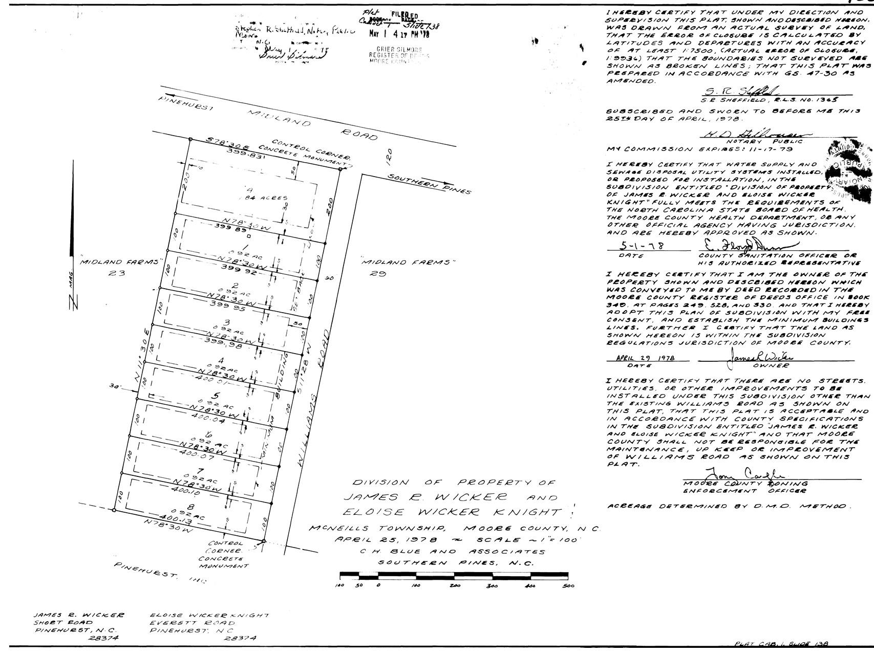 154 Williams Road Pinehurst, NC 28374 - Photo 1 of 3 Midland Farm Lot 7 & 8 Plat