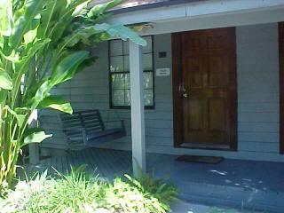 a backyard of a house
