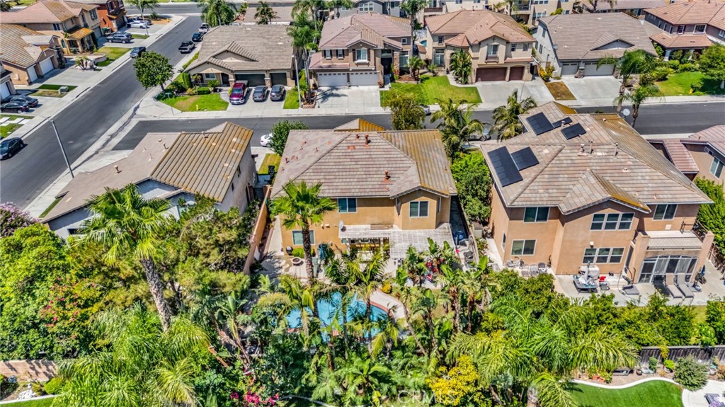 6874 Raspberry Court Eastvale, CA 92880 - Photo 36 of 36 an aerial view of multiple houses with a yard