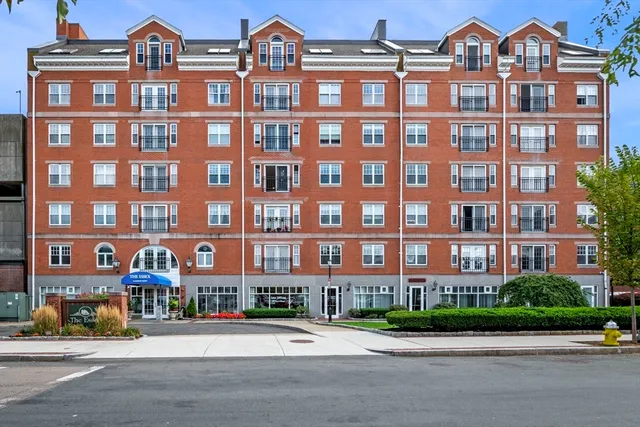 a front view of a building