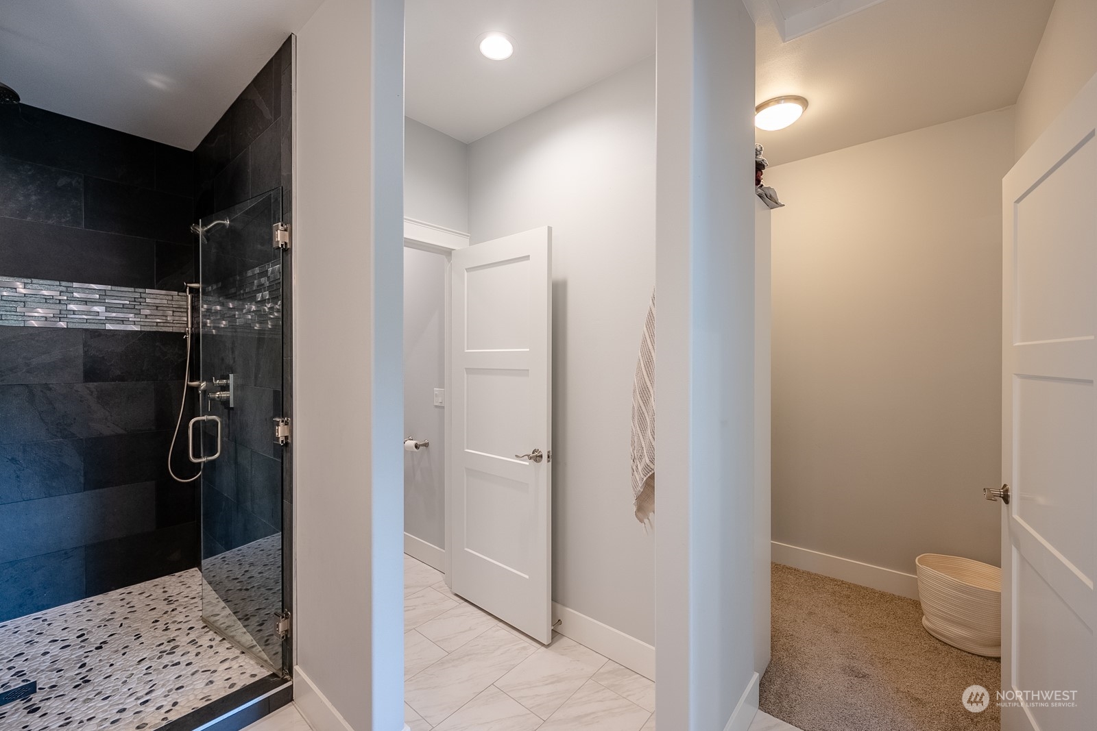 949 Spring Mountain Drive Wenatchee, WA 98801 - Photo 16 of 33 a bathroom with a granite countertop shower and a toilet