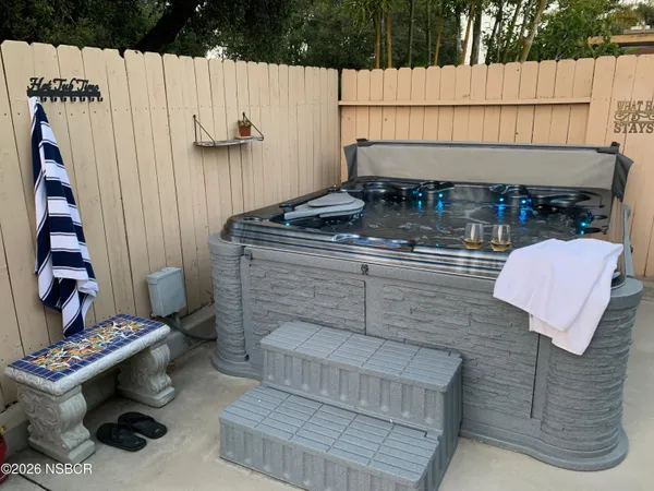 a outdoor space with furniture