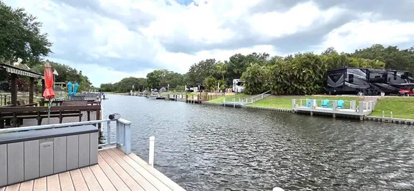 a view of a lake with a house